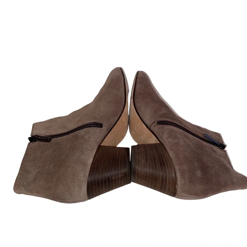 Aquatalia By Marvin K Ankle Boot Womens 9 Zip Leather Suede Heels Fall Winter